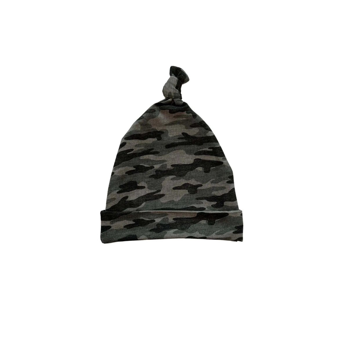 Harp Angel Boutique Soft Bamboo Spandex Knot Hat with Camo Design for Newborns to 3 Months - 