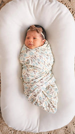 Harp Angel Boutique Soft Bamboo Stretch Swaddle with La La Floral Print for Infants - 