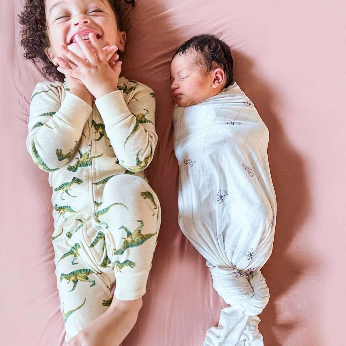 Goosewaddle® | Newborn Baby Blankets Toys Teethers Bibs & More Soft Bamboo Swaddle Blankets Set with Floral Design