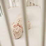 Harp Angel Boutique Soft Bamboo Turban Hat with Bow for Newborn Girls in Mocha Floral - 