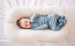 Harp Angel Boutique Soft Bamboo Viscose Baby Gown with Knotted Design for Newborns - 