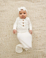 Harp Angel Boutique Soft Bamboo Viscose Knotted Baby Gown for Newborn Comfort - 