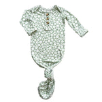 Harp Angel Boutique Soft Bamboo Viscose Knotted Baby Gown with Floral Print for Newborns - 
