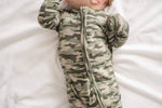 Harp Angel Boutique Soft Bamboo Viscose Zipper Romper with Camo Print for Baby Boys - 