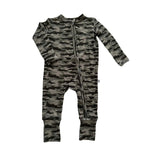 Harp Angel Boutique Soft Bamboo Viscose Zipper Romper with Camo Print for Baby Boys - 