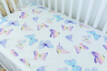 Honey Lemonade Soft Butterfly Fitted Crib Sheet for Stylish Nursery Decor - 