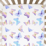 Honey Lemonade Soft Butterfly Fitted Crib Sheet for Stylish Nursery Decor - 