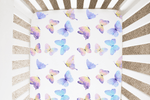 Honey Lemonade Soft Butterfly Fitted Crib Sheet for Stylish Nursery Decor - 