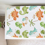 Honey Lemonade Soft Cotton Dinosaur Changing Pad Cover for Playful Nursery Decor - 