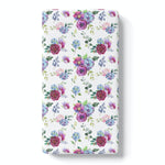 Honey Lemonade Soft Cotton Fitted Crib Sheet with Blue Floral Design for Baby Nursery - 