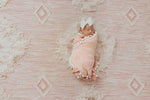 Harp Angel Boutique Soft Cotton Muslin Swaddle Blanket for Newborn Baby Girls in Dusty Pink - 