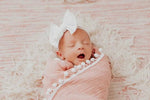 Harp Angel Boutique Soft Cotton Muslin Swaddle Blanket for Newborn Baby Girls in Dusty Pink - 
