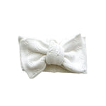 Harp Angel Boutique Soft Cotton Oversized Bow Headband with Adjustable Fit for Newborns - 