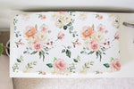 Honey Lemonade Soft Cotton Peach Floral Changing Pad Cover for Baby Nursery Decor - 