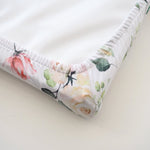 Honey Lemonade Soft Cotton Peach Floral Changing Pad Cover for Baby Nursery Decor - 