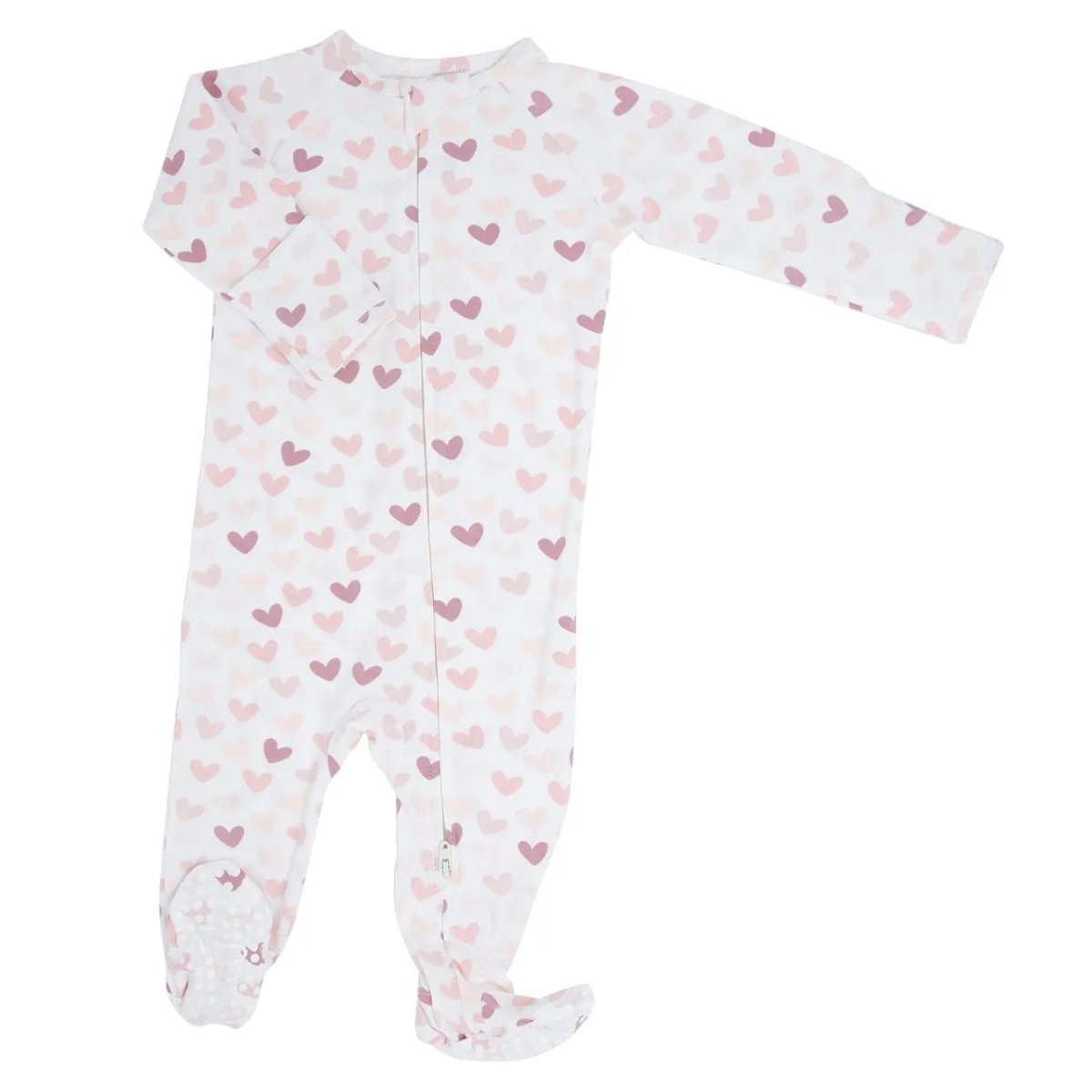 Sweet Bamboo Soft Cotton Zipper Footie with Silicone Grips for Comfortable Babies - 