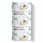 Honey Lemonade Soft Fabric Changing Pad Cover with Airplane Train Design for Baby Nursery - 