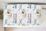 Honey Lemonade Soft Fabric Changing Pad Cover with Airplane Train Design for Baby Nursery - 