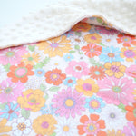 Honey Lemonade Soft Minky Blanket with Retro Floral Design for Baby and Toddler Comfort - 