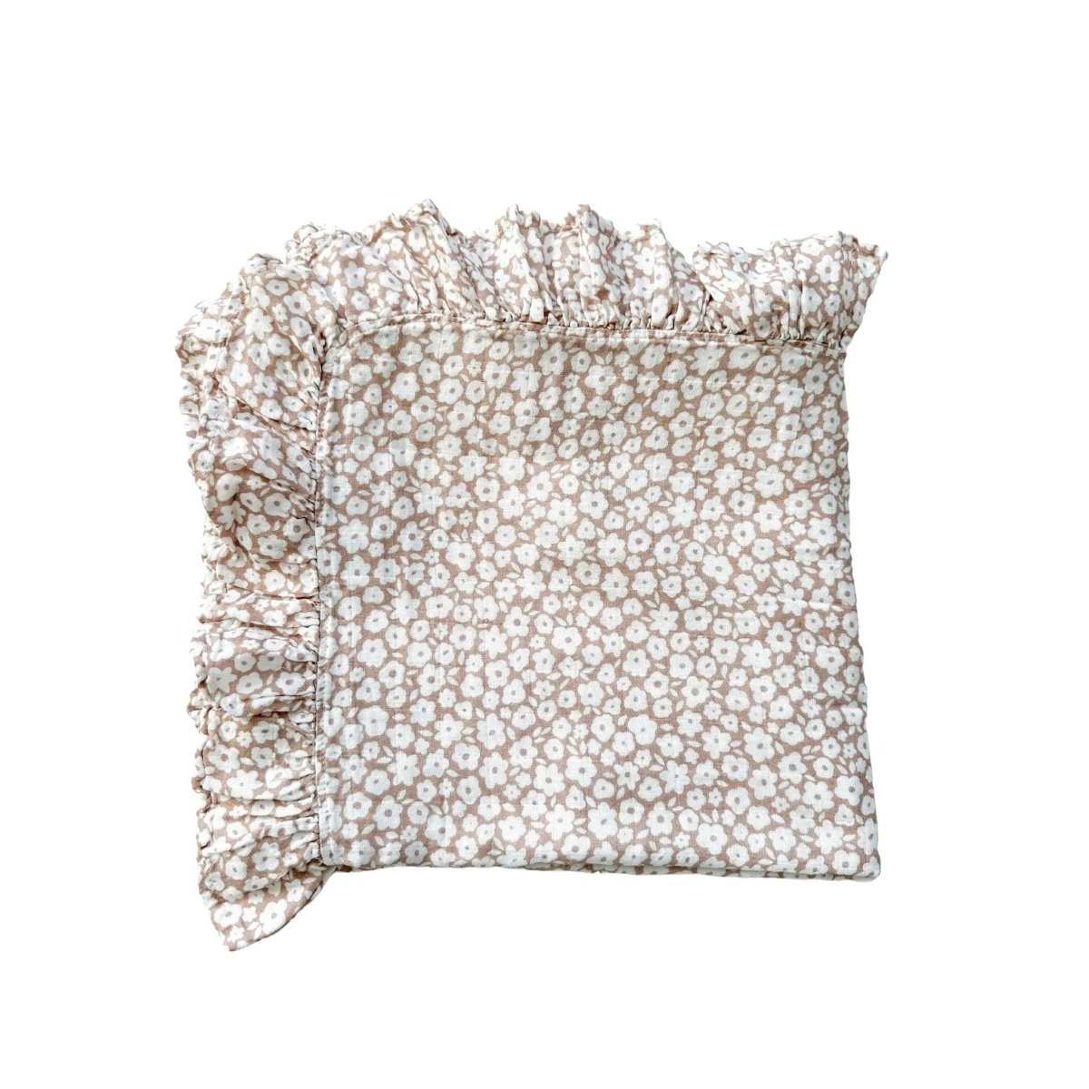 Harp Angel Boutique Soft Muslin Swaddle Blanket with Floral Ruffle for Newborn Babies - 