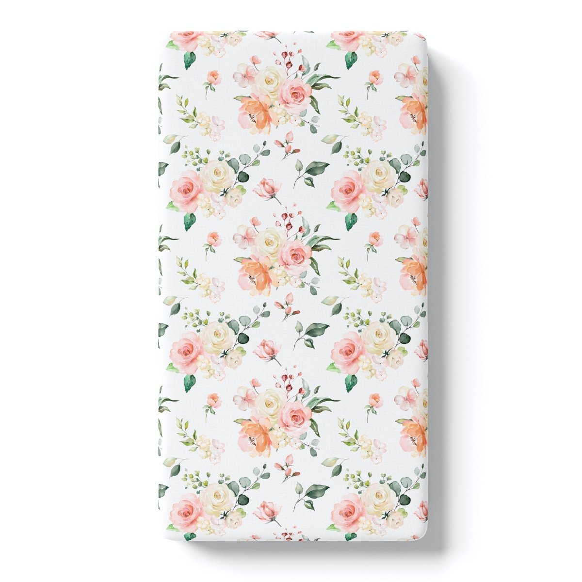 Honey Lemonade Soft Peach Floral Fitted Crib Sheet for Stylish Nursery Decor - 