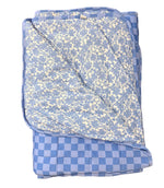 Reversible Blue Bonnet & Checkered Bamboo Blanket | Adult Cozy 2.0 TOG Blanket by Rayn’s Tiny Stitches