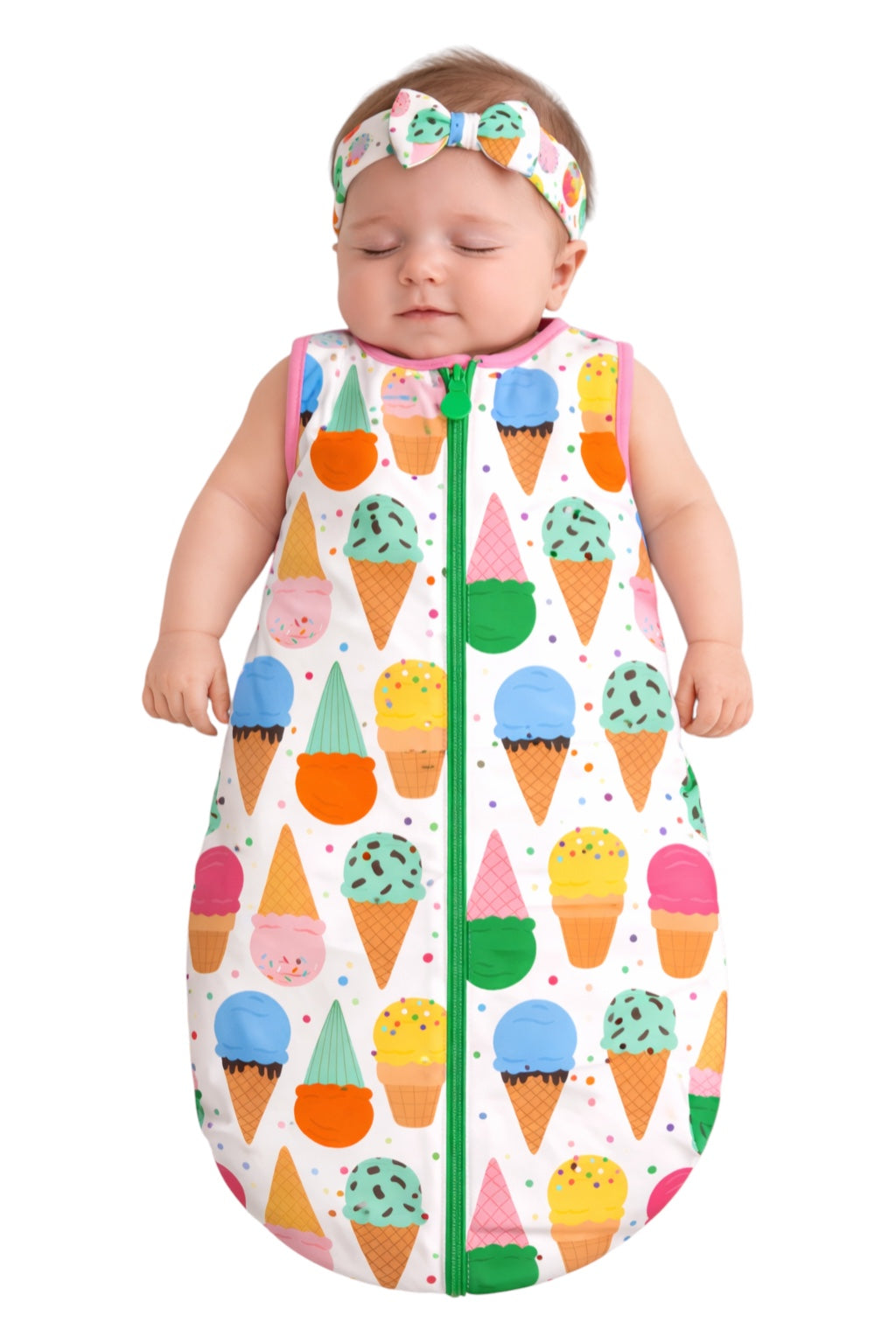 My First Ice Cream Cone Bamboo Sleep Sack | Soft Baby Sleep Bag by Rayn’s Tiny Stitches