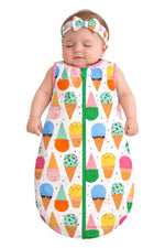 My First Ice Cream Cone Bamboo Sleep Sack | Soft Baby Sleep Bag by Rayn’s Tiny Stitches