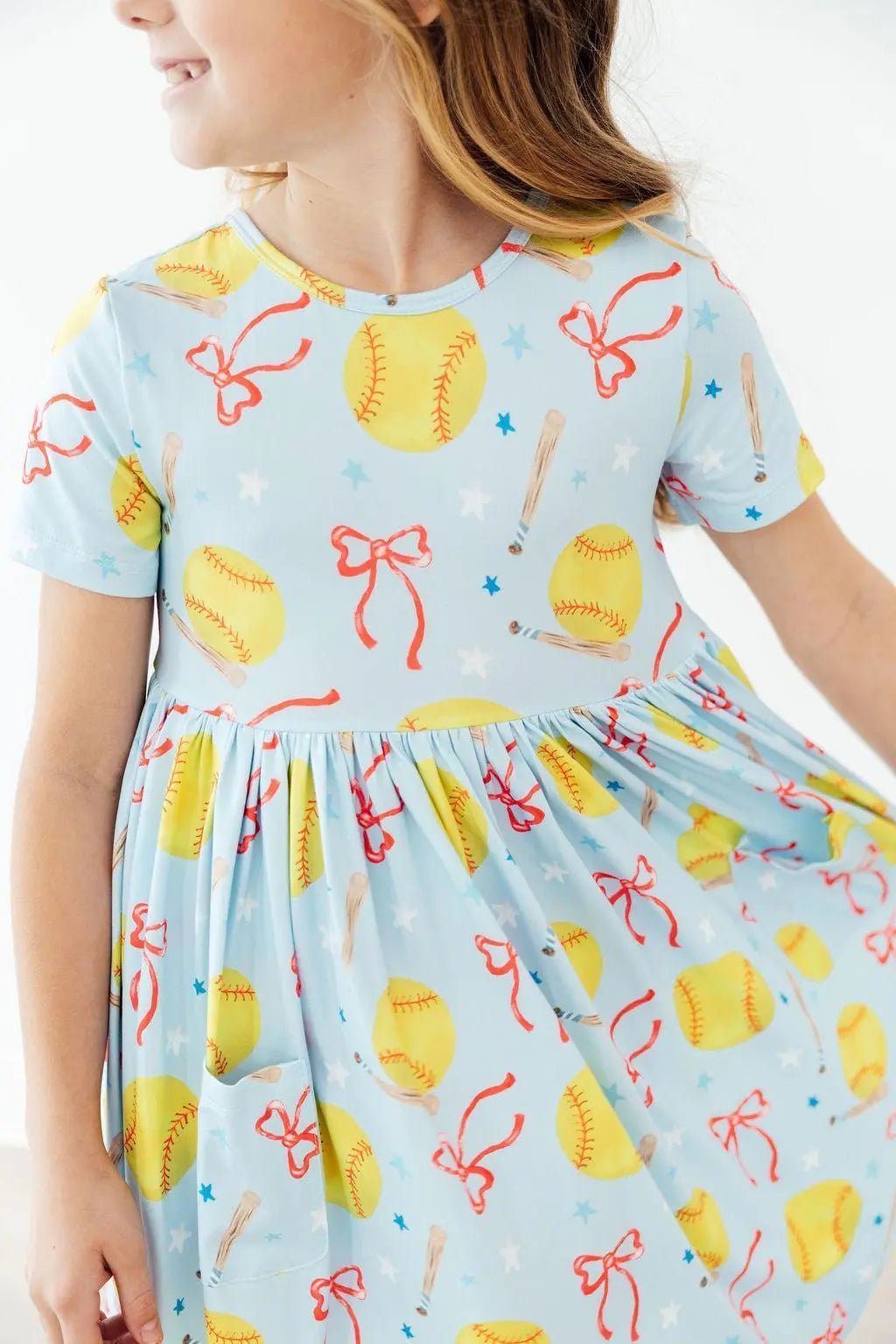 Mila & Rose ® Softball Sweetie S/S Pocket Twirl Dress - 