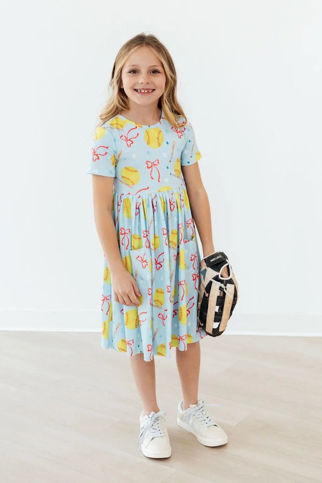 Mila & Rose ® Softball Sweetie S/S Pocket Twirl Dress - 