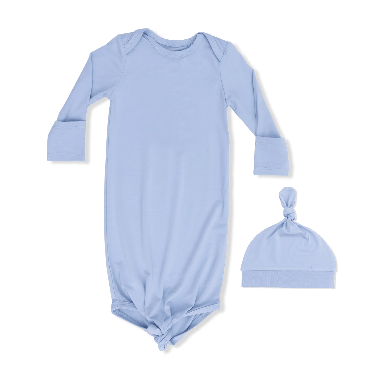 Angel Dear Solid Blue Fog - Knotted Gown and Hat - 