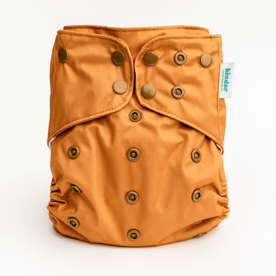 Kinder Cloth Diaper Co. Solid Color: Essentials Pocket Cloth Diaper with Athletic Wicking Jersey, Grows with your Baby