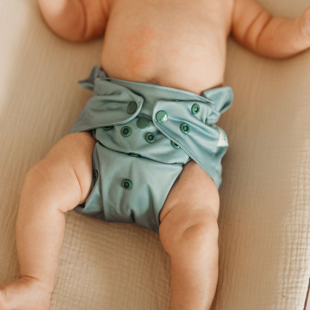 Kinder Cloth Diaper Co. Solid Color: Essentials Pocket Cloth Diaper with Athletic Wicking Jersey, Grows with your Baby