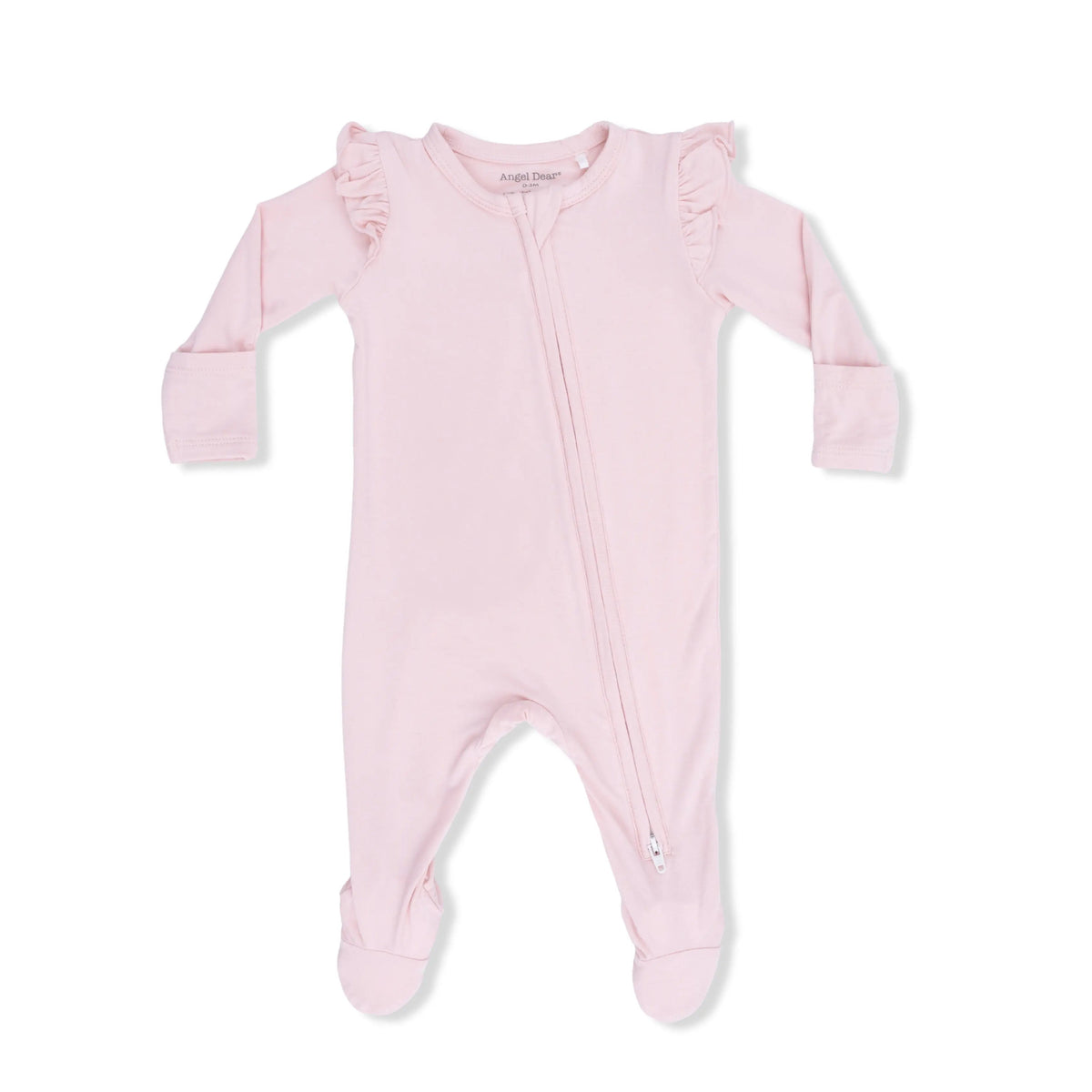 Angel Dear Solid Lotus - 2 Way Ruffle Sleeve Zipper Footie - 