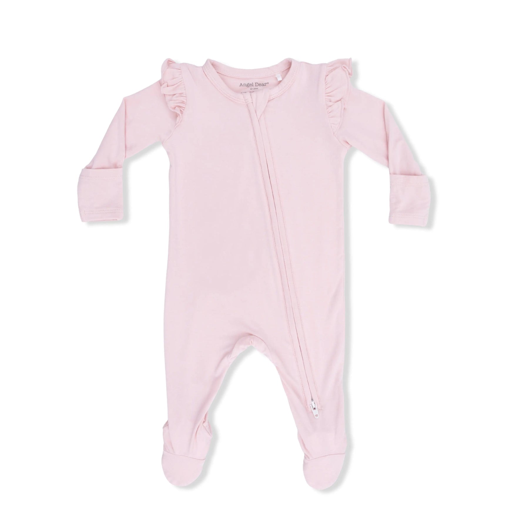 Angel Dear Solid Lotus - 2 Way Ruffle Sleeve Zipper Footie - 
