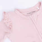 Angel Dear Solid Lotus - 2 Way Ruffle Sleeve Zipper Footie - 