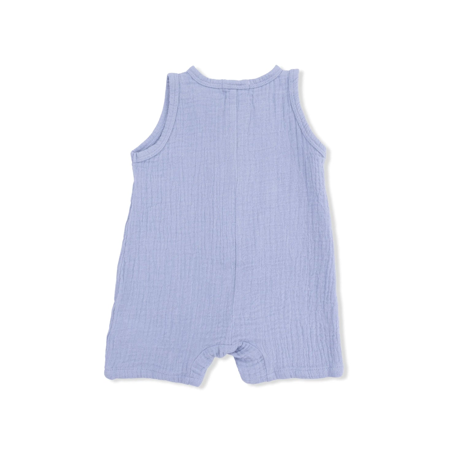 Angel Dear Solid Muslin Blue Blizzard - Sleeveless Shortie Romper - 