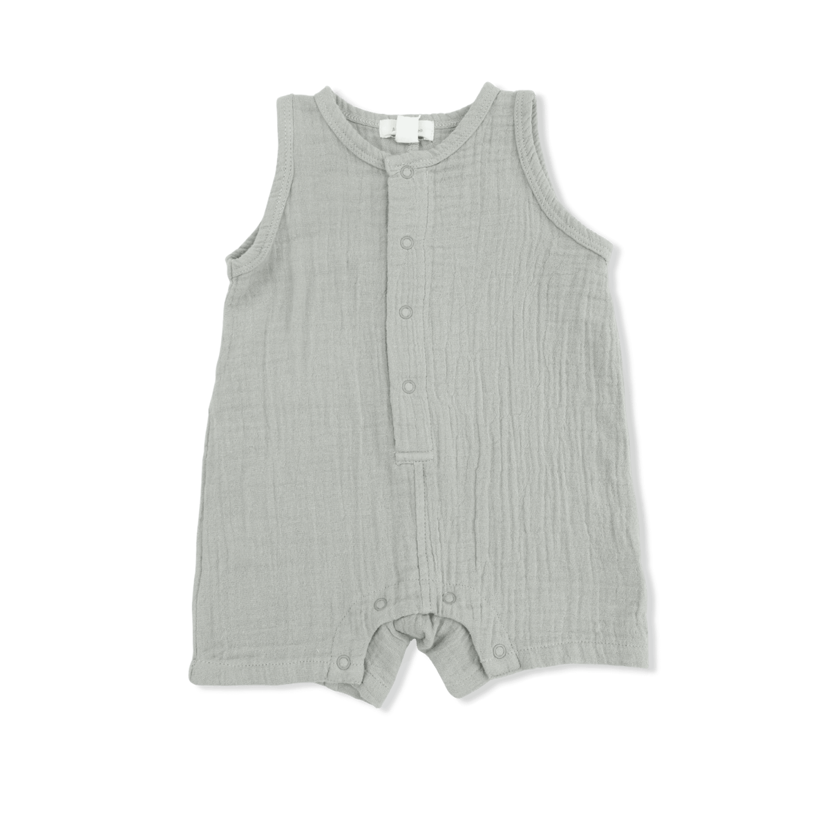 Angel Dear Solid Muslin Desert Green - Sleeveless Shortie Romper - 