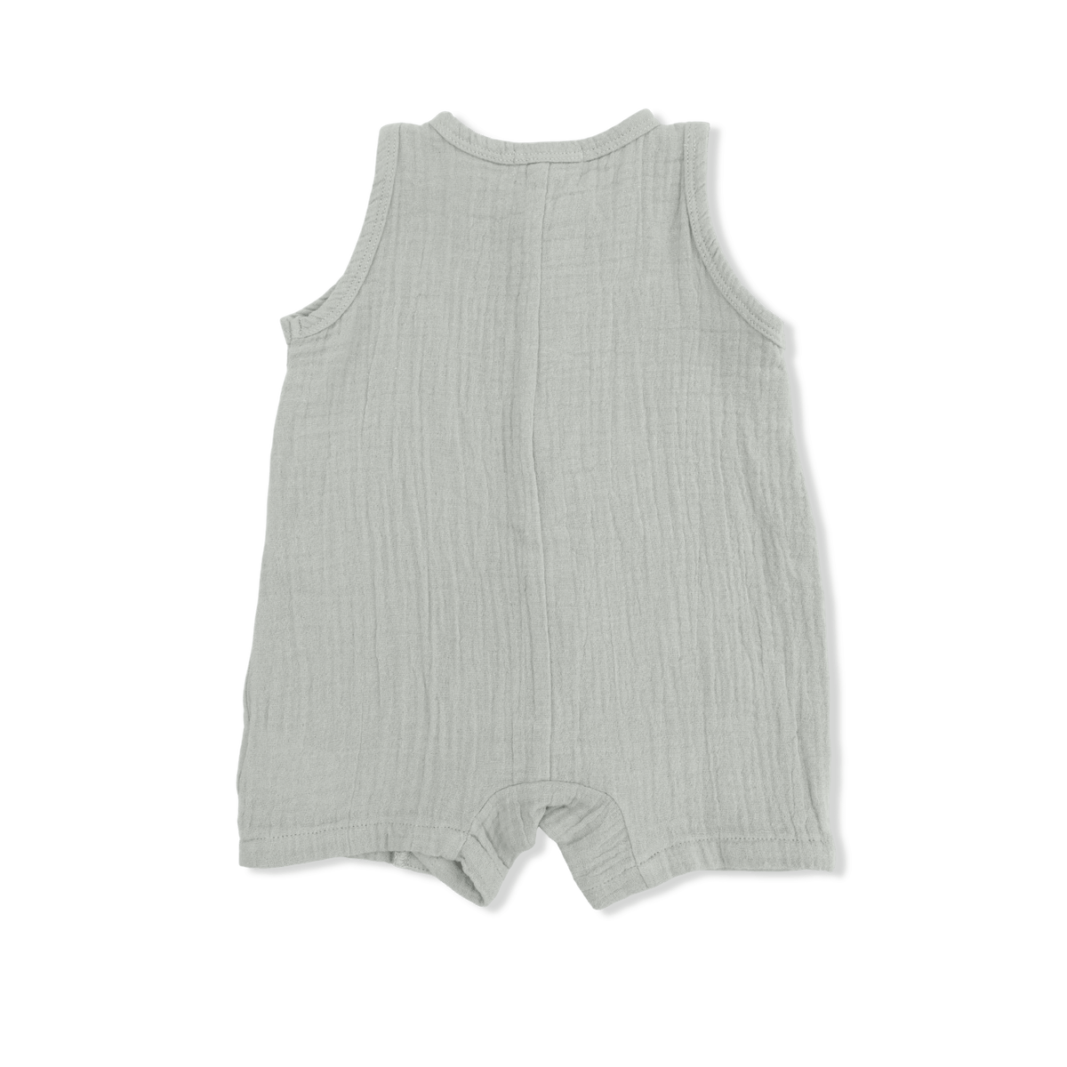 Angel Dear Solid Muslin Desert Green - Sleeveless Shortie Romper - 