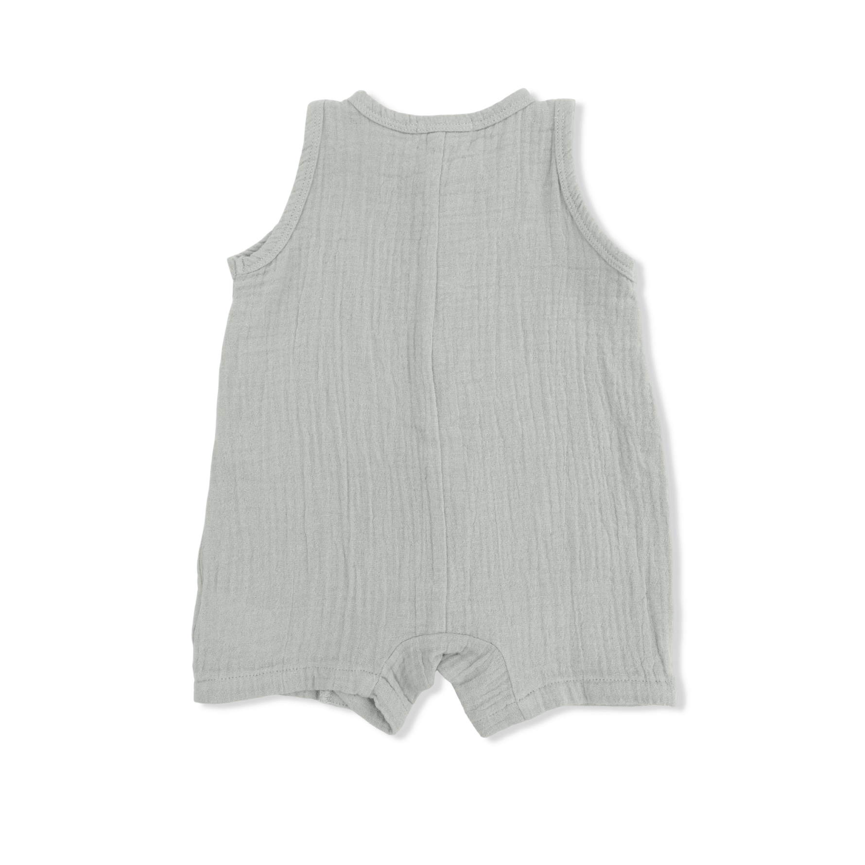 Angel Dear Solid Muslin Desert Green - Sleeveless Shortie Romper - 