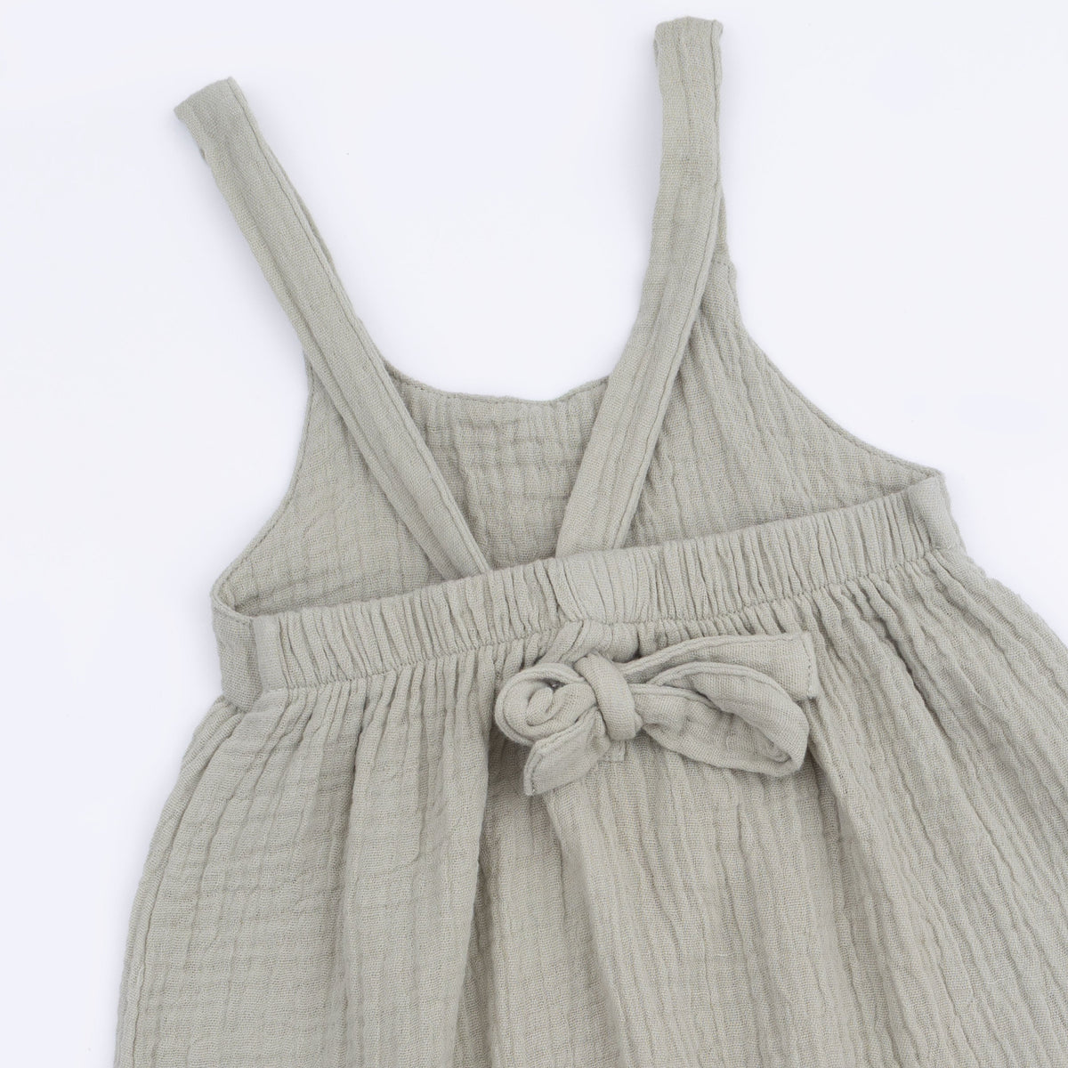 Angel Dear Solid Muslin Desert Green - Tie Back RomperEveretts Place