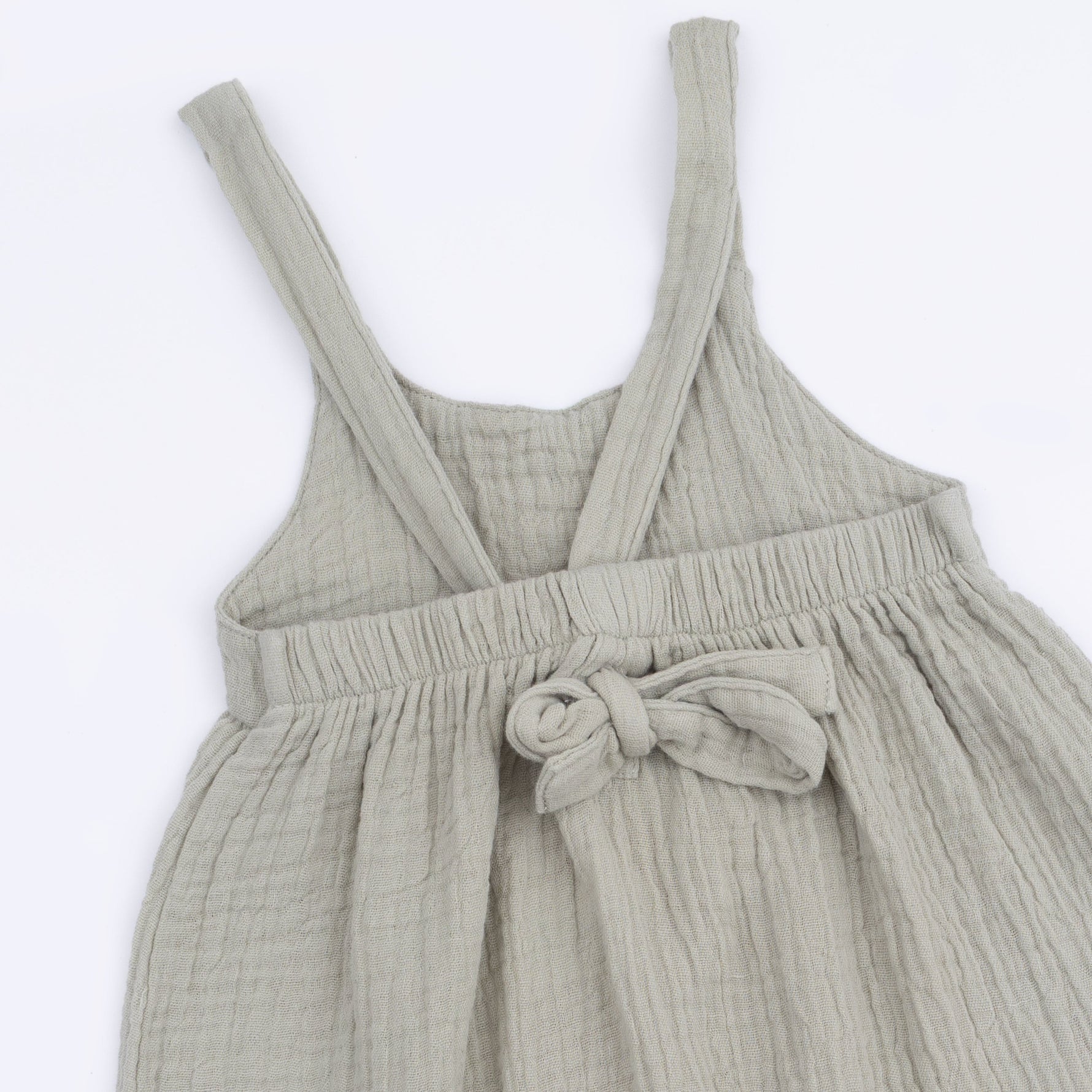 Angel Dear Solid Muslin Desert Green - Tie Back RomperEveretts Place