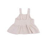 Angel Dear Solid Muslin French Oak - Peplum Tank with Smocked Back - 