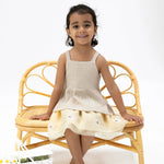 Angel Dear Solid Muslin French Oak - Peplum Tank with Smocked Back - 