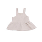 Angel Dear Solid Muslin French Oak - Peplum Tank with Smocked Back - 