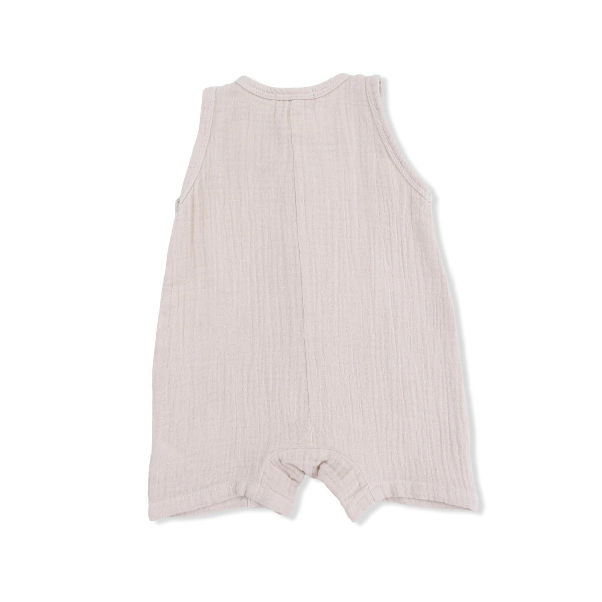 Angel Dear Solid Muslin French Oak - Sleeveless Shortie Romper - 