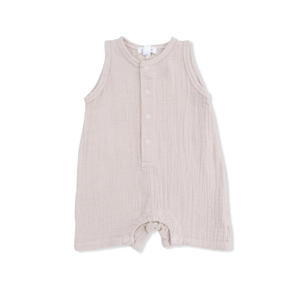 Angel Dear Solid Muslin French Oak - Sleeveless Shortie Romper - 