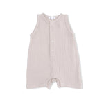 Angel Dear Solid Muslin French Oak - Sleeveless Shortie Romper - 