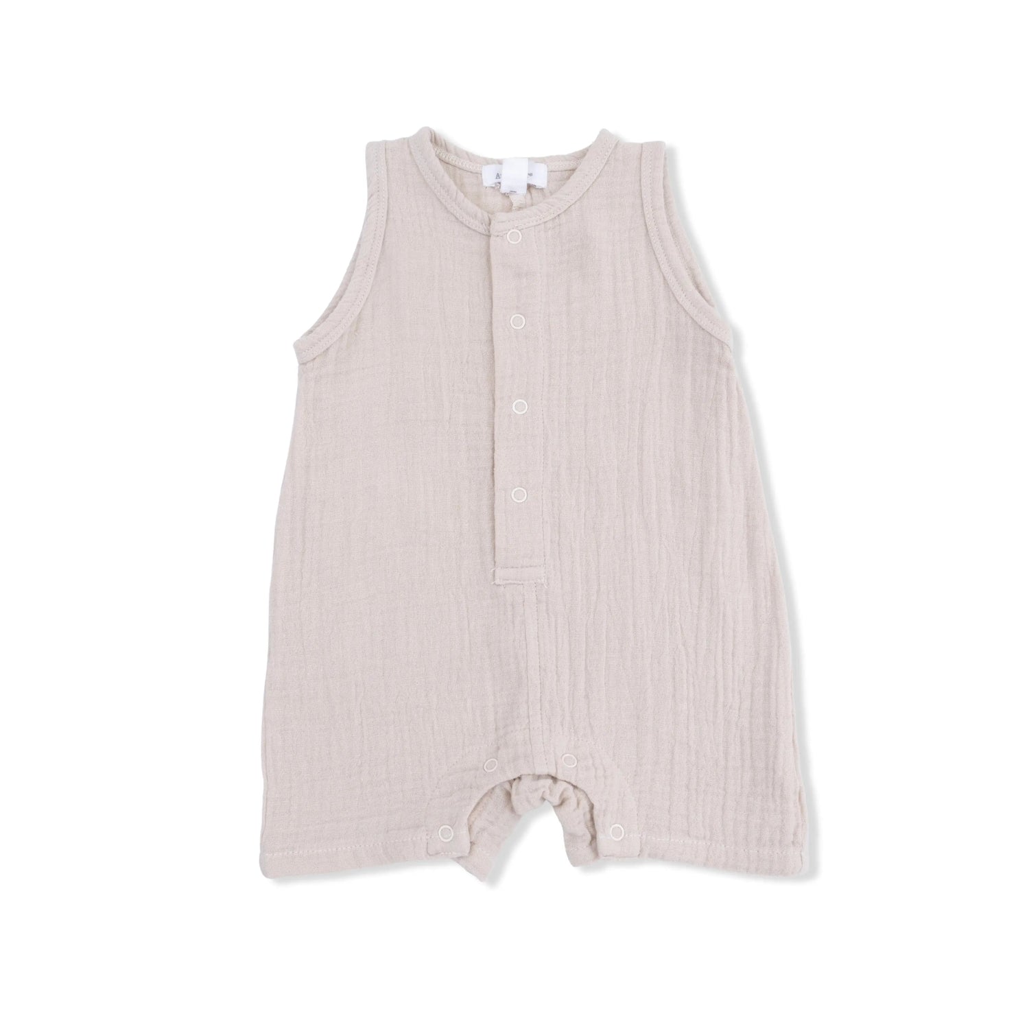 Angel Dear Solid Muslin French Oak - Sleeveless Shortie Romper - 