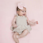 Angel Dear Solid Muslin French Oak - Smocked Bubble with Skirt - 